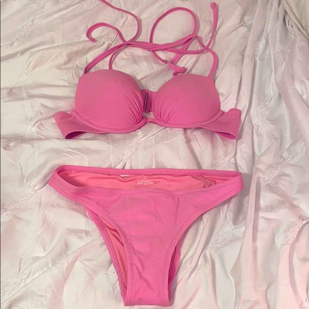 Aerie bright pink bikini